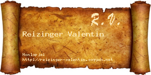 Reizinger Valentin névjegykártya